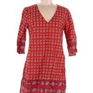 Red Kaftan Tunic NWT